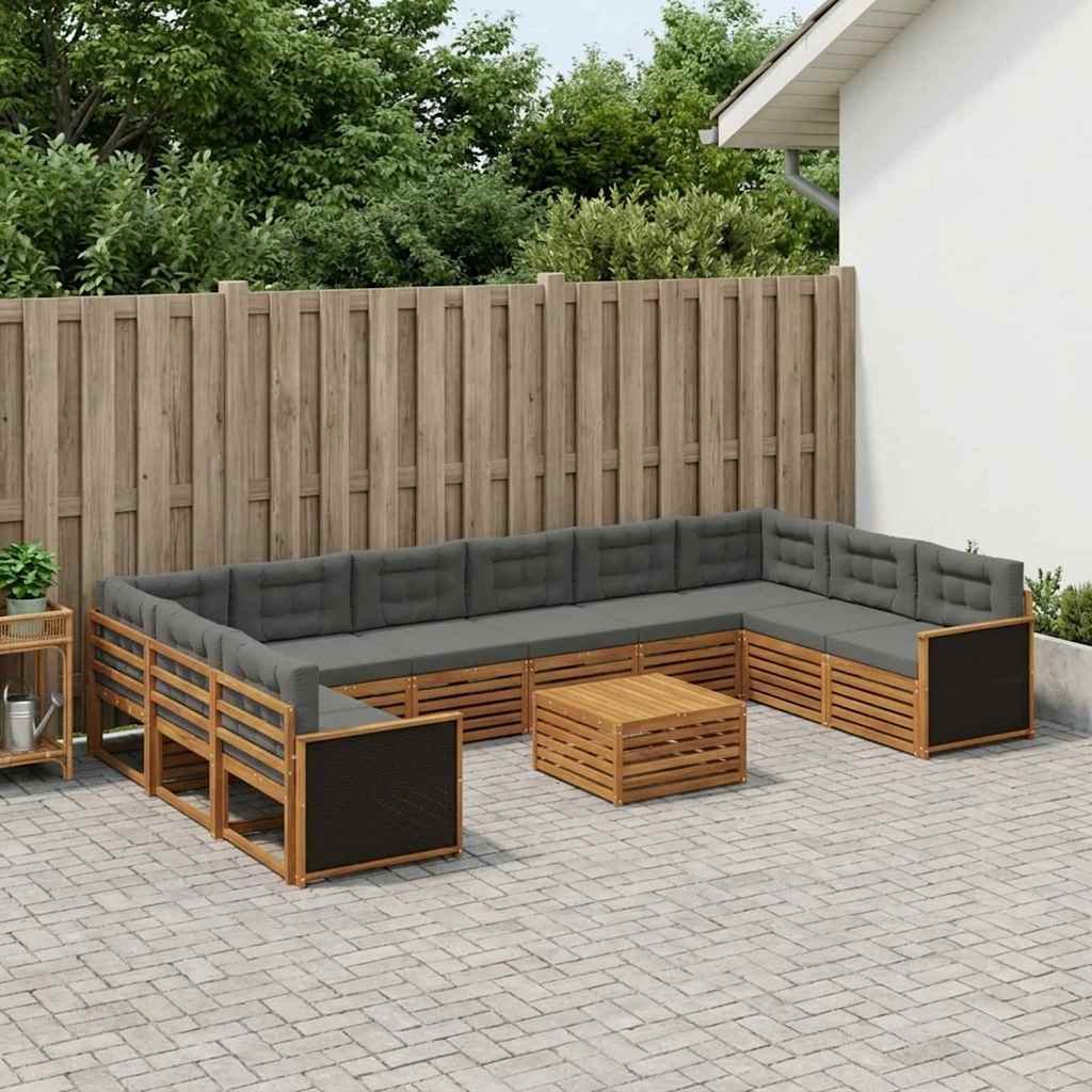 Sofa-Sets met kussen 11 pcs Massief Acaciahout – afbeelding 1