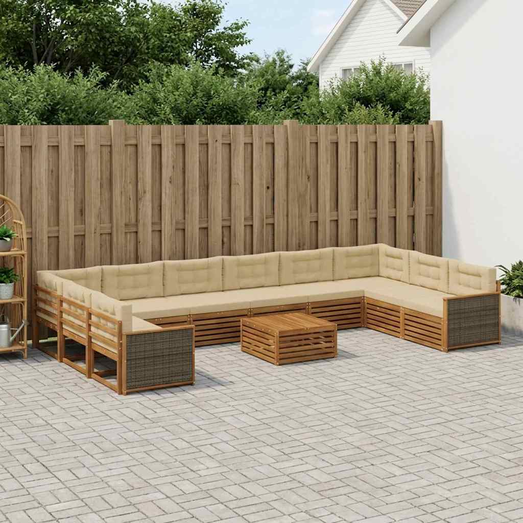 Sofa-Sets met kussen 11 pcs Massief Acaciahout
