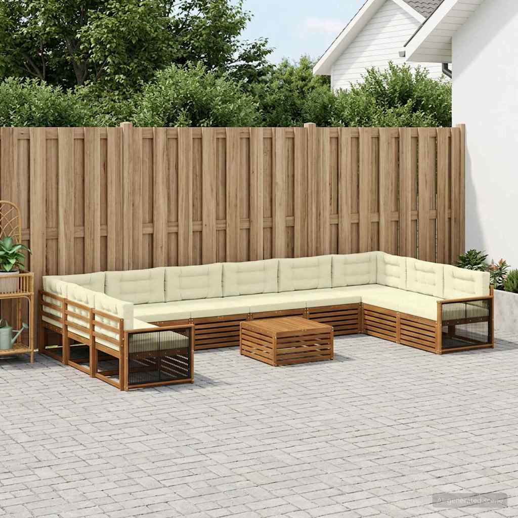 Sofa-Sets met kussen 11 pcs Massief Acaciahout – afbeelding 1