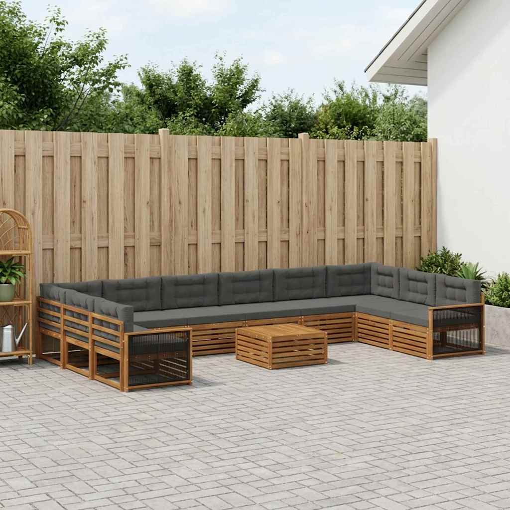 Sofa-Sets met kussen 11 pcs Massief Acaciahout