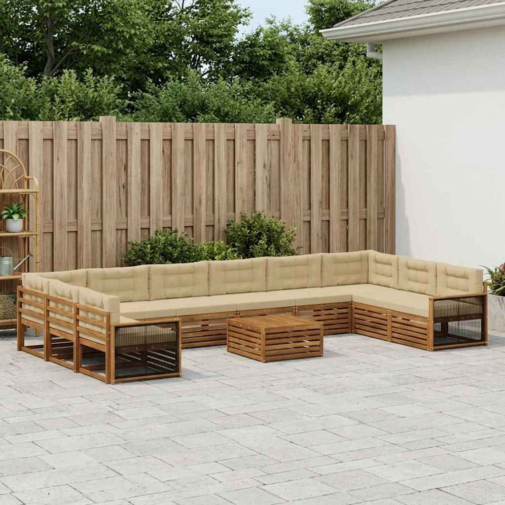 Sofa-Sets met kussen 11 pcs Massief Acaciahout