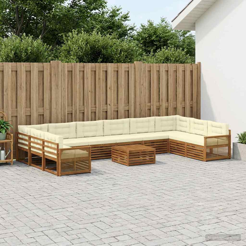 Sofa-Sets met kussen 11 pcs Massief Acaciahout