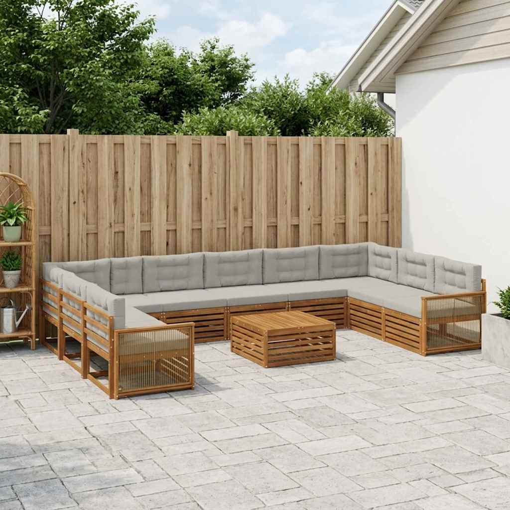 Sofa-Sets met kussen 11 pcs Massief Acaciahout