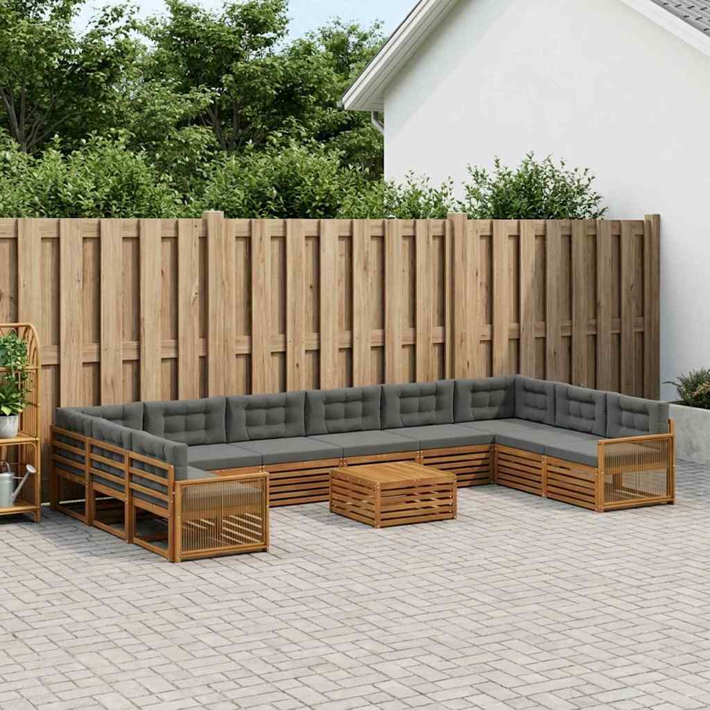 Sofa-Sets met kussen 11 pcs Massief Acaciahout – afbeelding 1