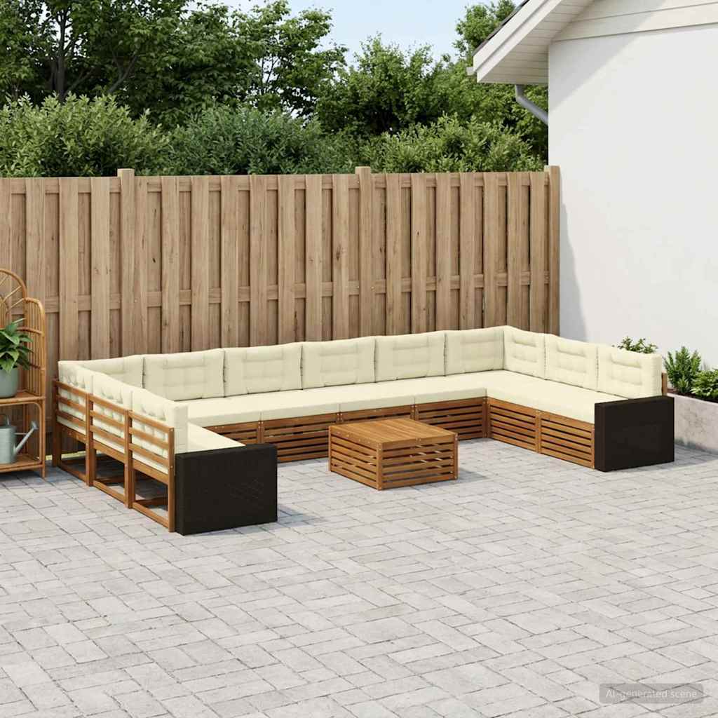Sofa-Sets met kussen 11 pcs Massief Acaciahout