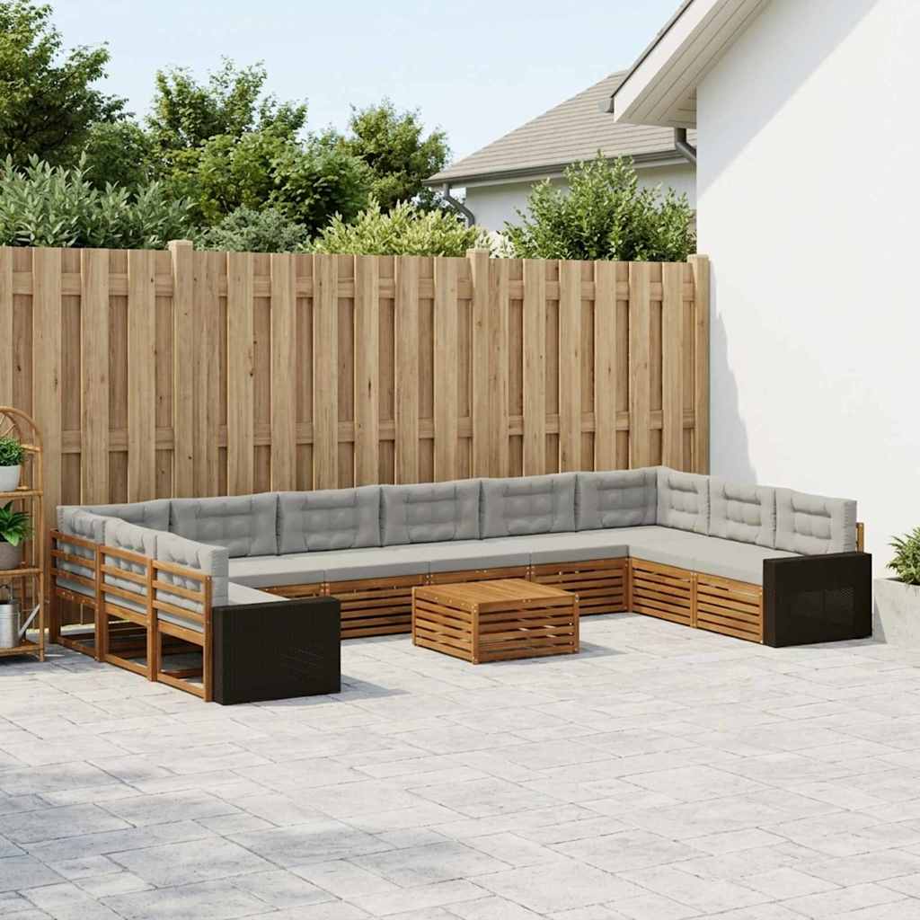 Sofa-Sets met kussen 11 pcs Massief Acaciahout – afbeelding 1