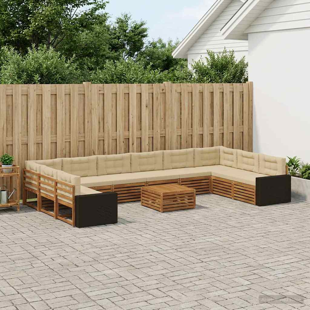 Sofa-Sets met kussen 11 pcs Massief Acaciahout