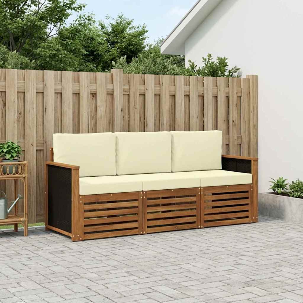 Sofa-Sets met kussen 3 pcs Massief Acaciahout
