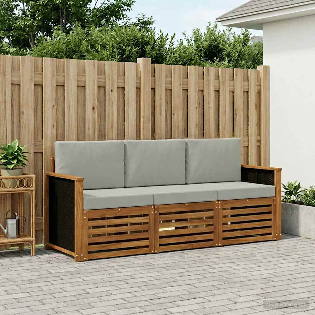 Sofa-Sets met kussen 3 pcs Massief Acaciahout