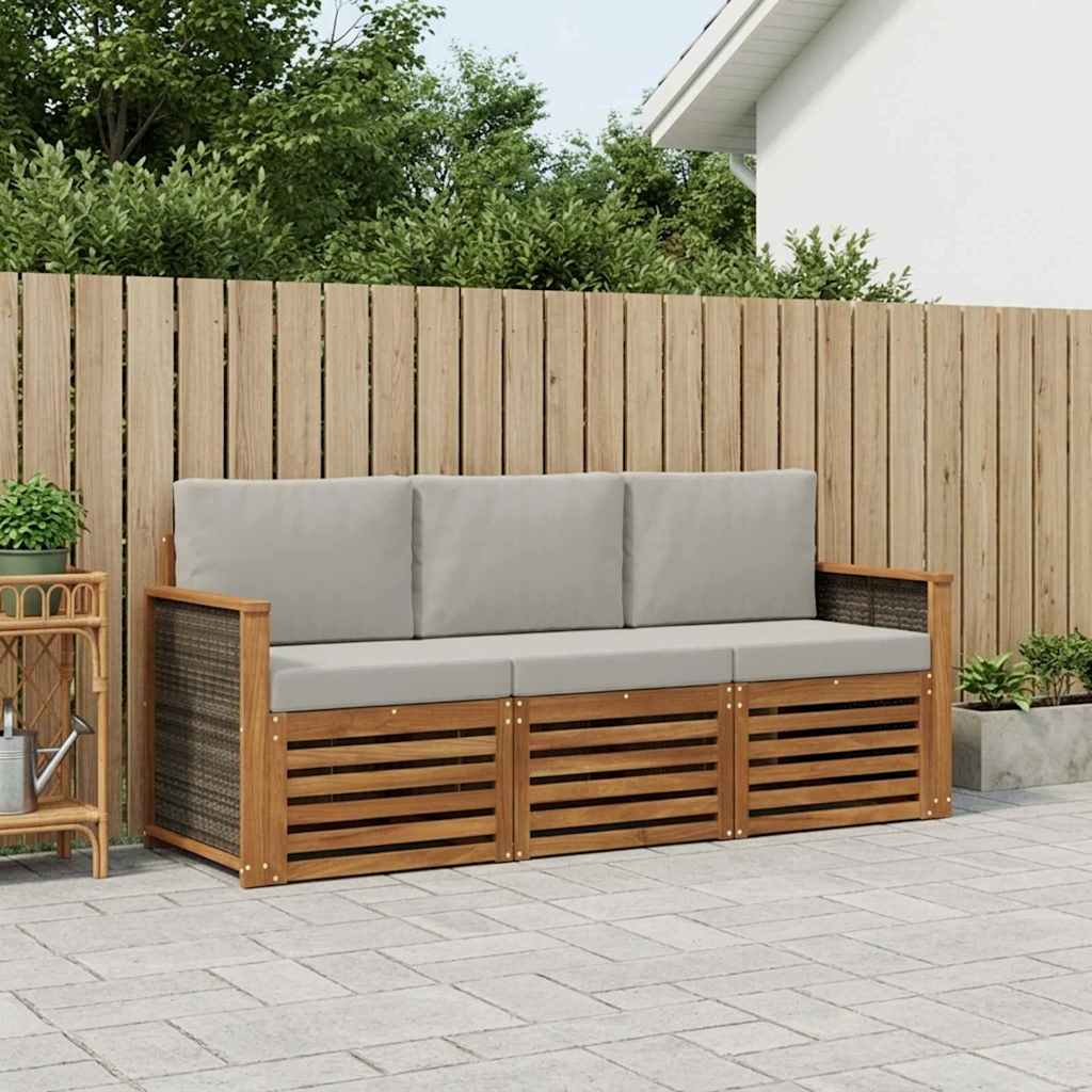 Sofa-Sets met kussen 3 pcs Massief Acaciahout