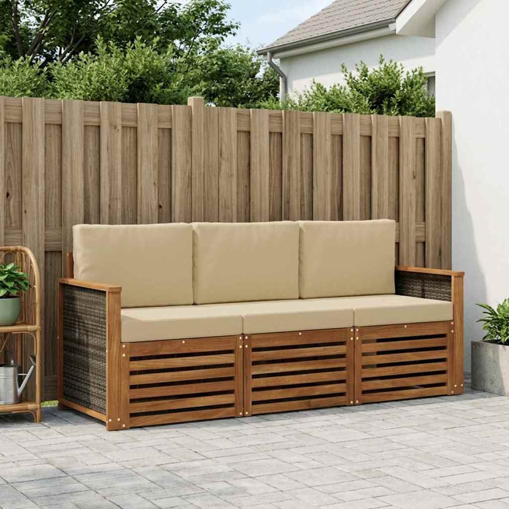 Sofa-Sets met kussen 3 pcs Massief Acaciahout – afbeelding 1