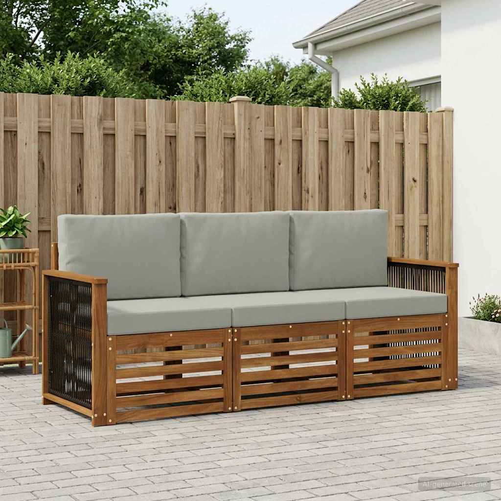 Sofa-Sets met kussen 3 pcs Massief Acaciahout