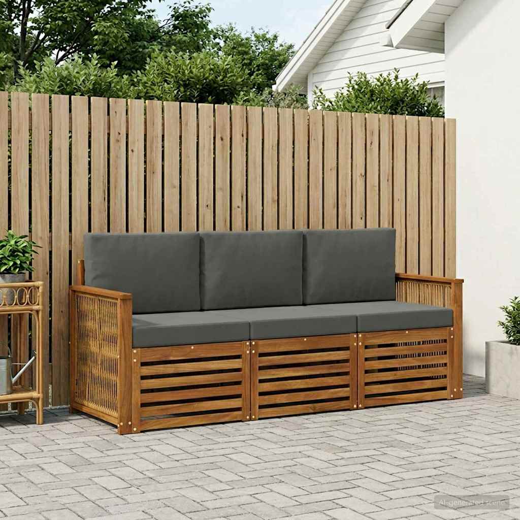 Sofa-Sets met kussen 3 pcs Massief Acaciahout