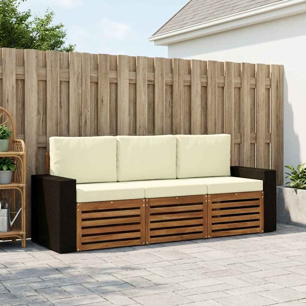 Sofa-Sets met kussen 3 pcs Massief Acaciahout