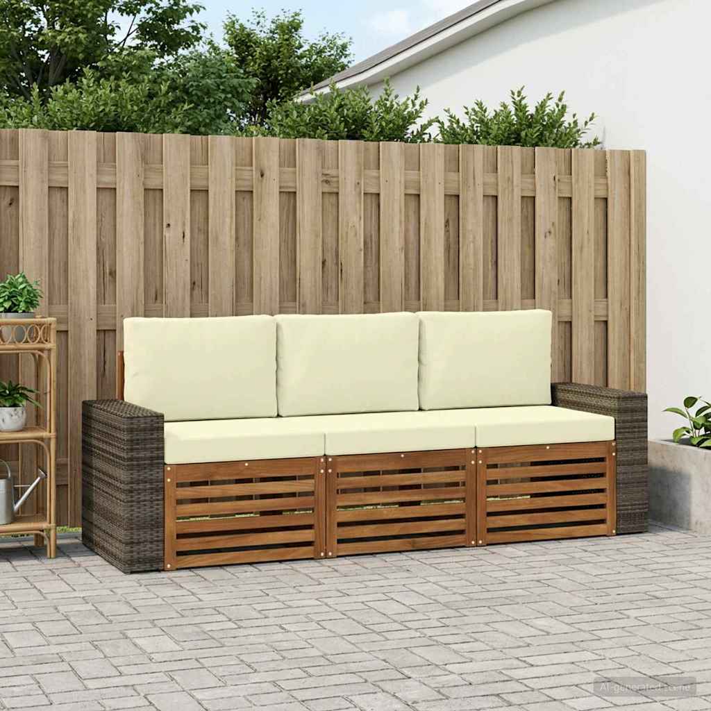 Sofa-Sets met kussen 3 pcs Massief Acaciahout – afbeelding 1