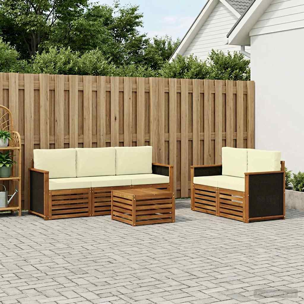 Sofa-Sets met kussen 6 pcs Massief Acaciahout – afbeelding 1