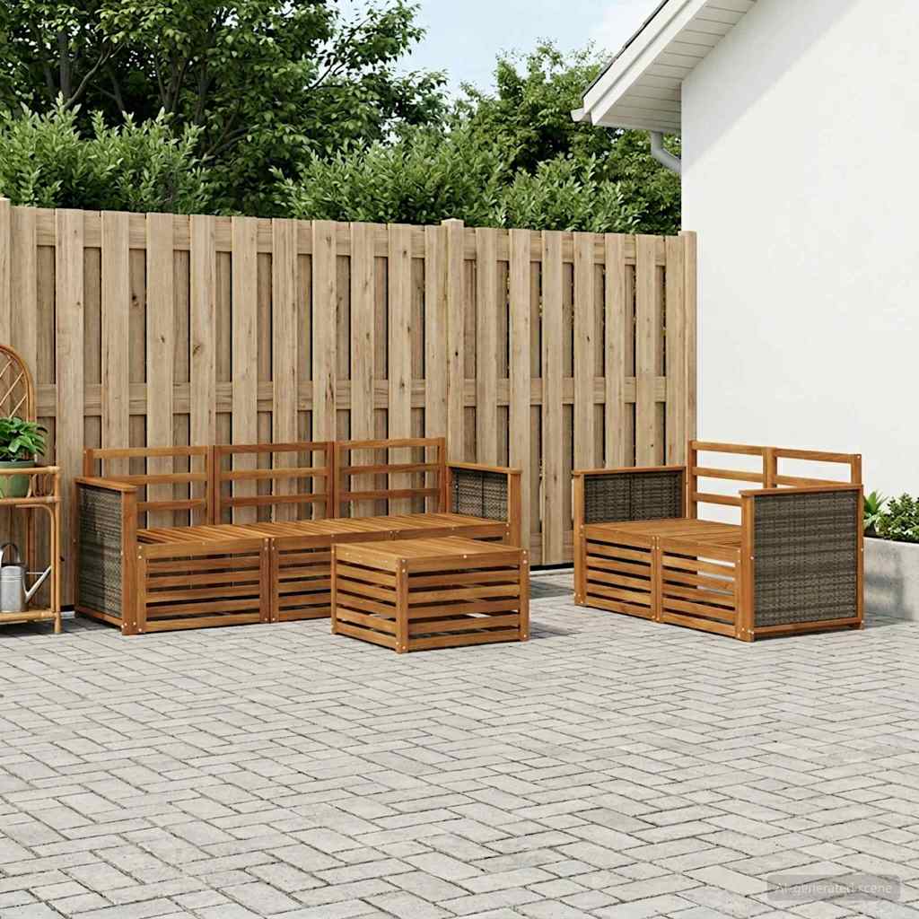 Sofa-Sets 6 pcs Massief Acaciahout – afbeelding 1
