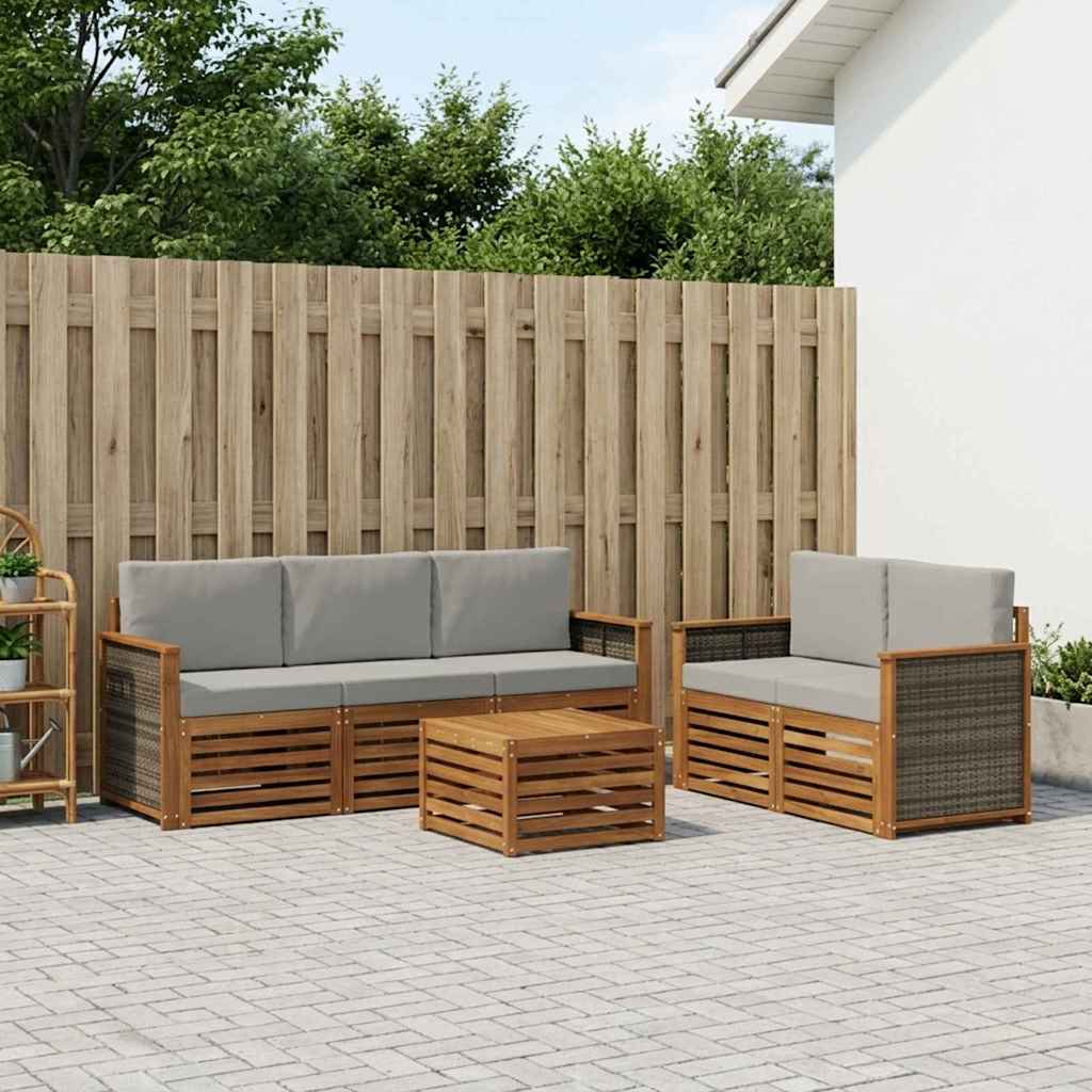 Sofa-Sets met kussen 6 pcs Massief Acaciahout