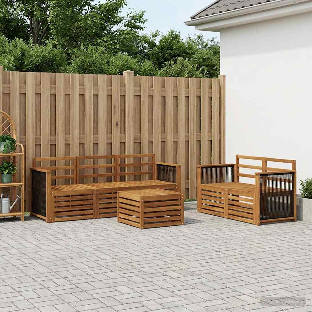 Sofa-Sets 6 pcs Massief Acaciahout – afbeelding 1
