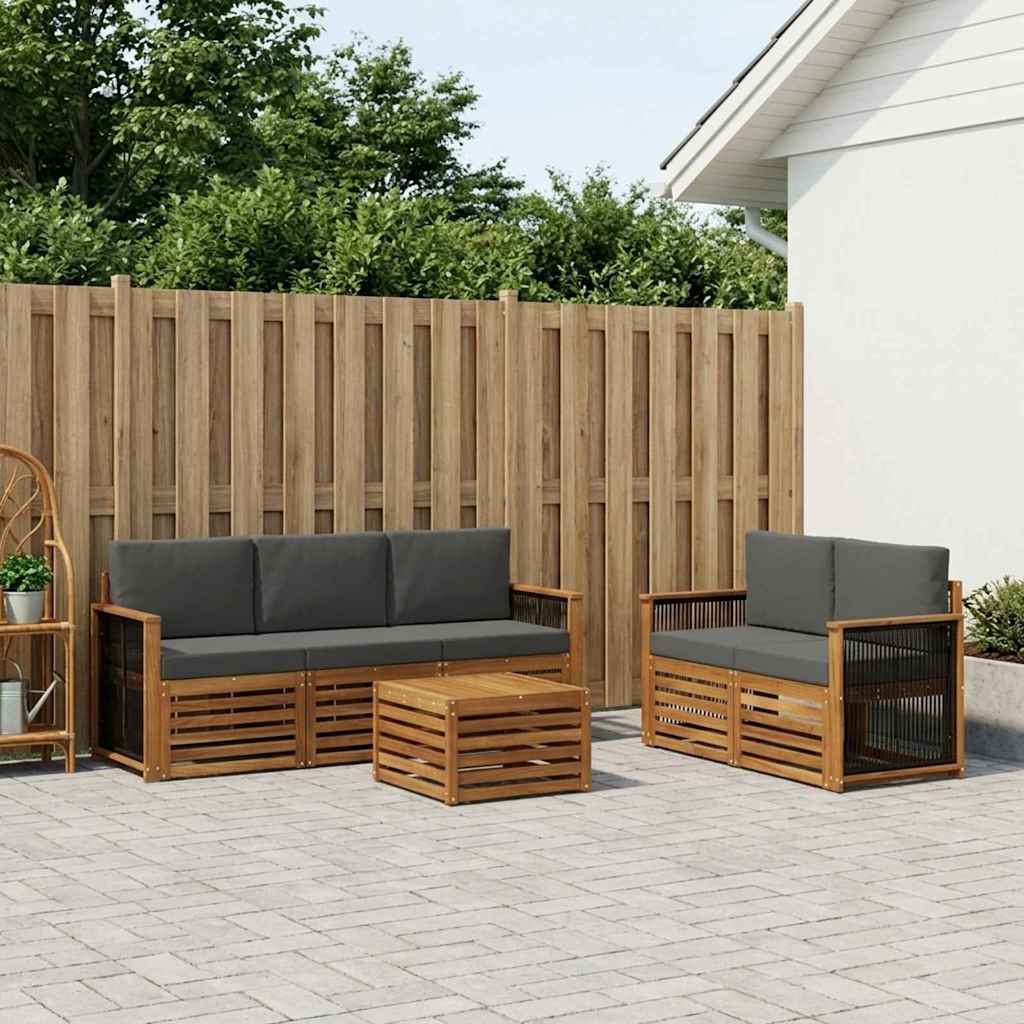 Sofa-Sets met kussen 6 pcs Massief Acaciahout – afbeelding 1