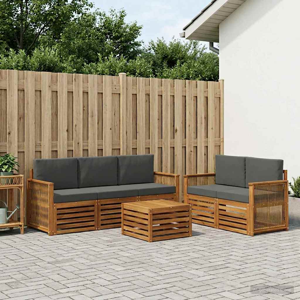 Sofa-Sets met kussen 6 pcs Massief Acaciahout – afbeelding 1