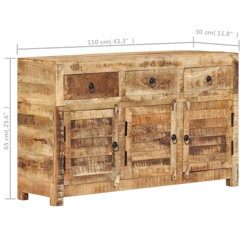 Dressoir 110x30x65 cm massief mangohout – afbeelding 9