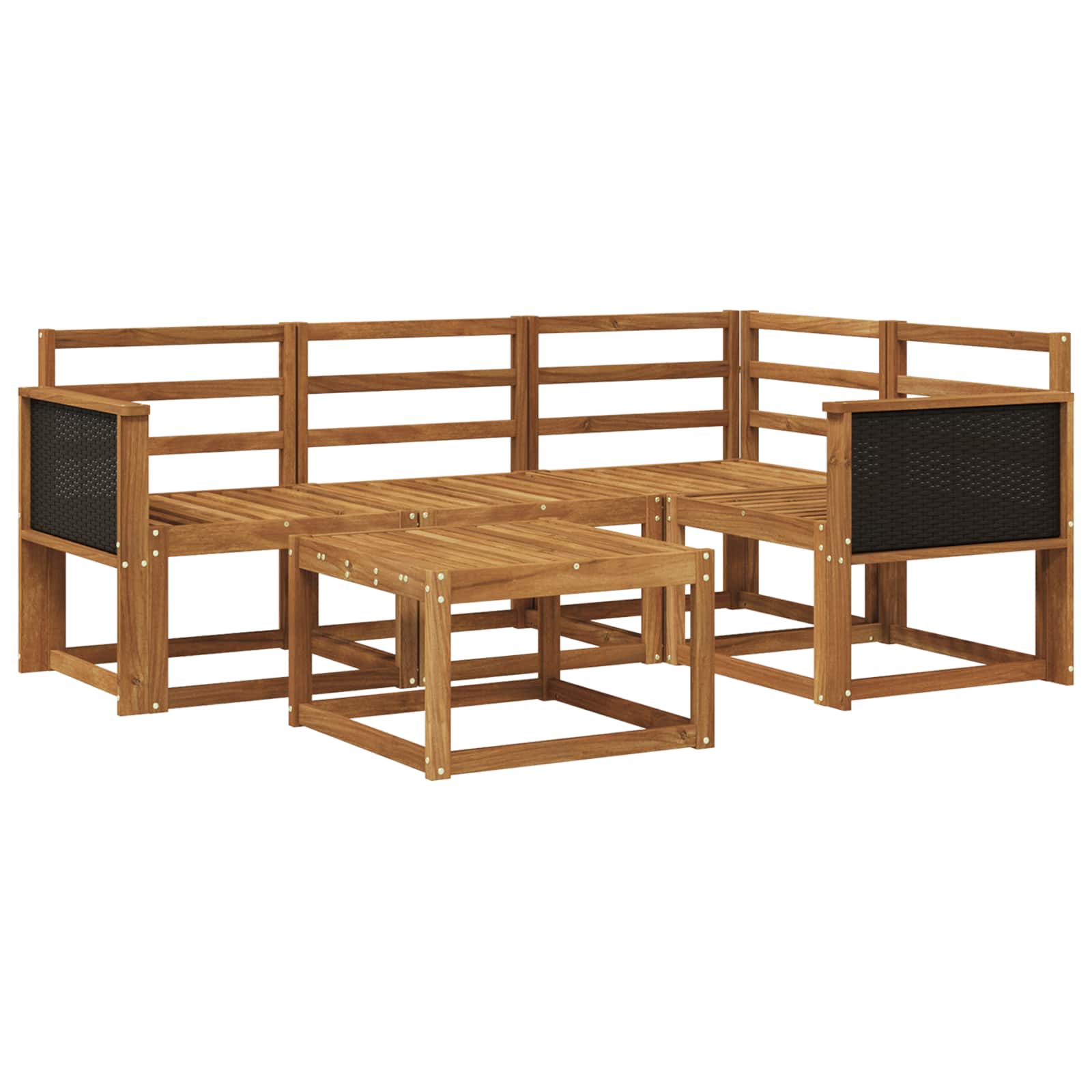 Buiten bankenset 5 pcs Naturel Massief Acaciahout – afbeelding 2