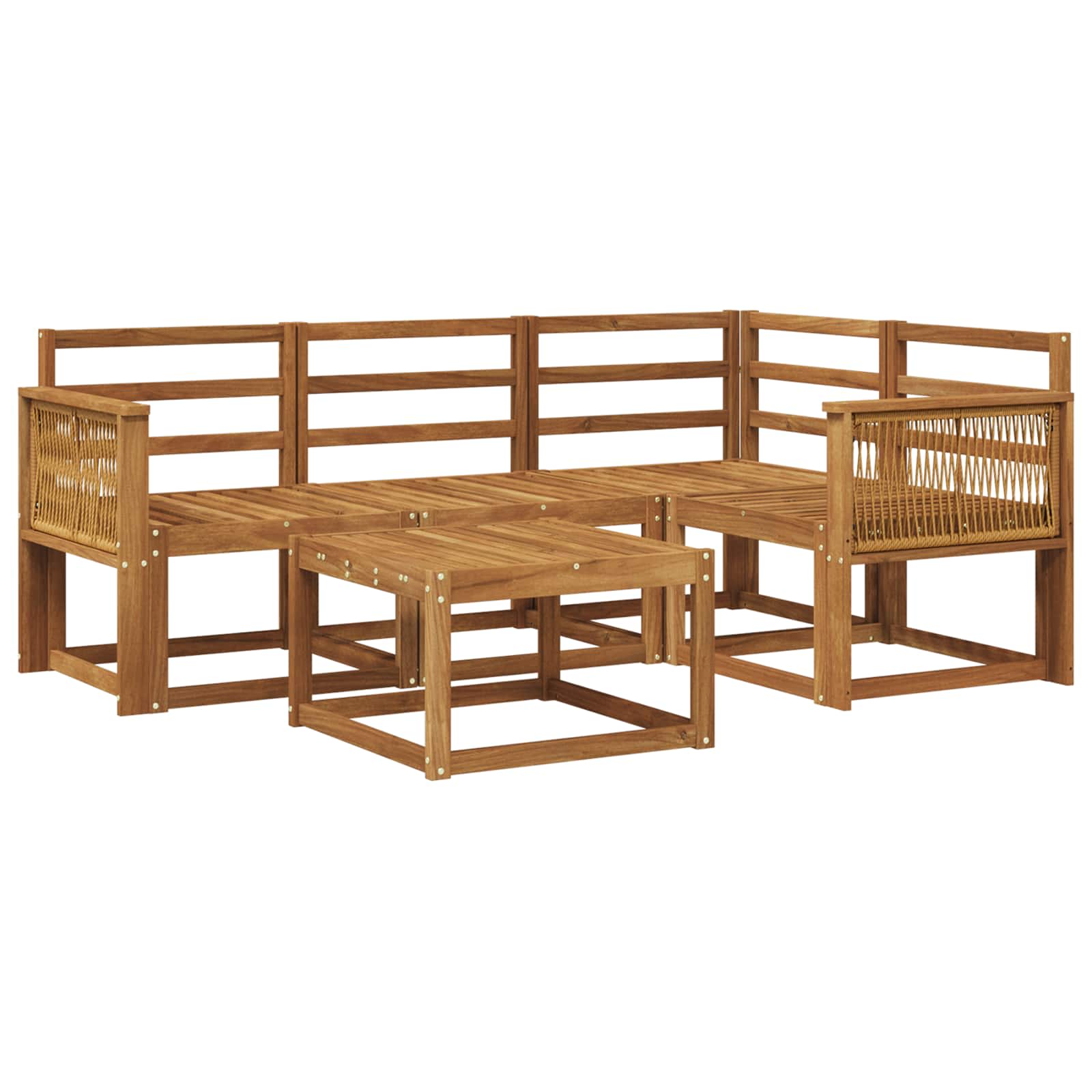 Buiten bankenset 5 pcs Naturel Massief Acaciahout – afbeelding 2