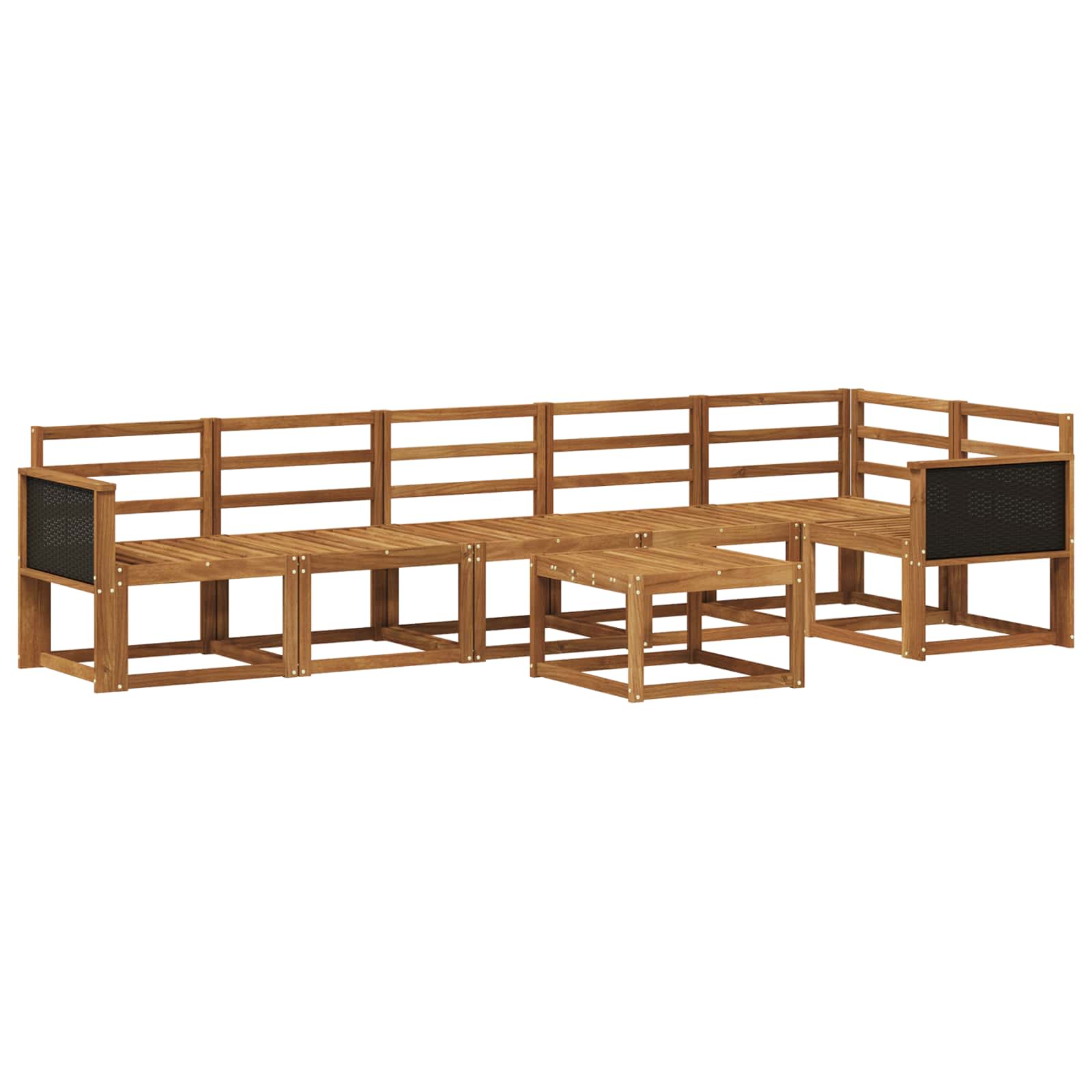 Buiten bankenset 7 pcs Naturel Massief Acaciahout – afbeelding 2