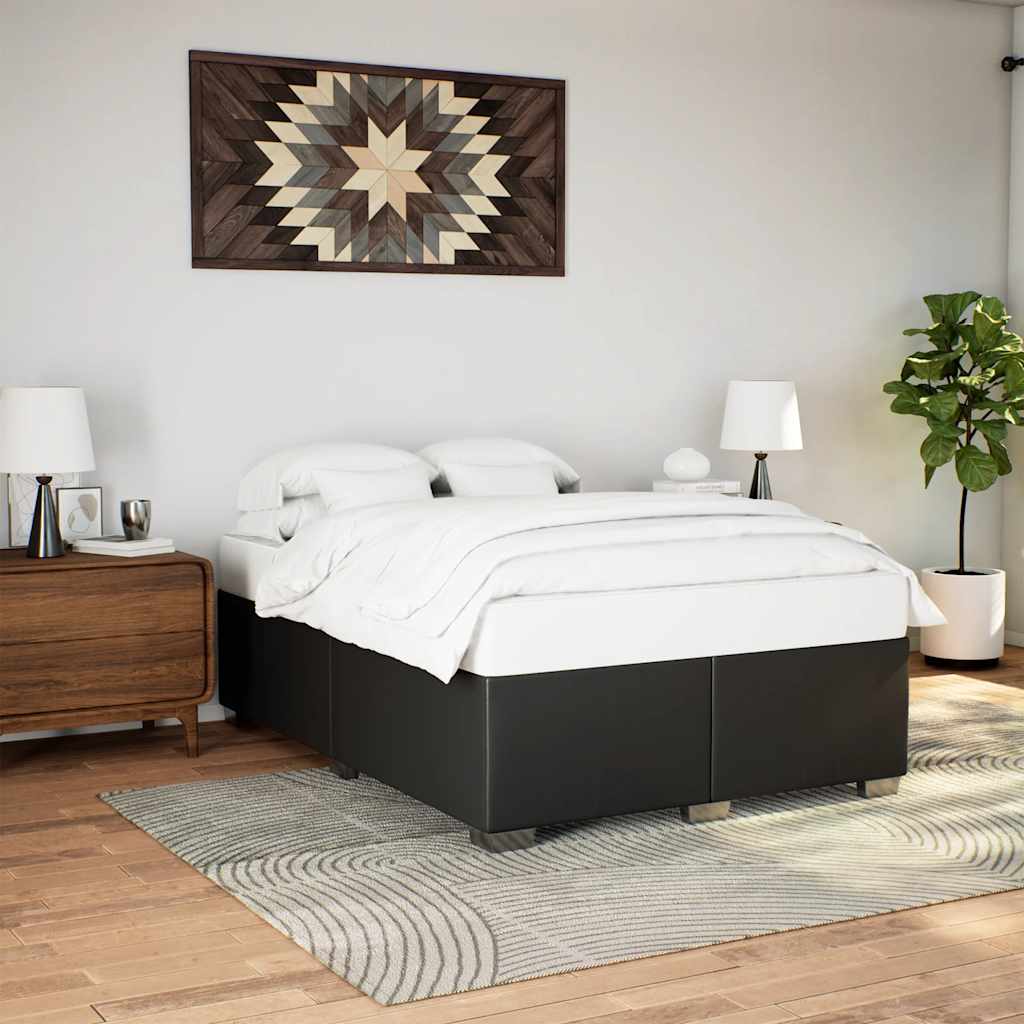 Bedframe zonder matras 137x190 cm kunstleer zwart – afbeelding 1