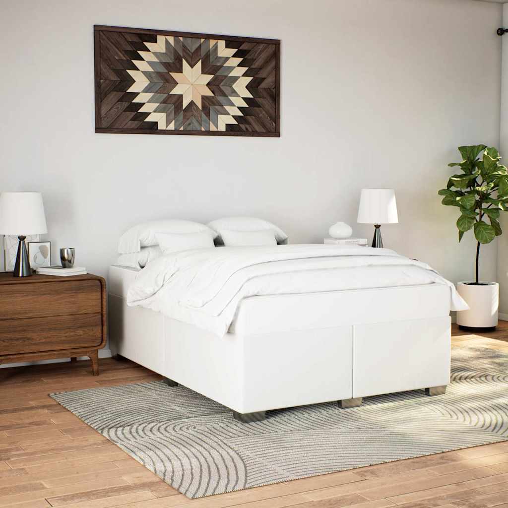 Bedframe zonder matras 137x190 cm kunstleer wit – afbeelding 1