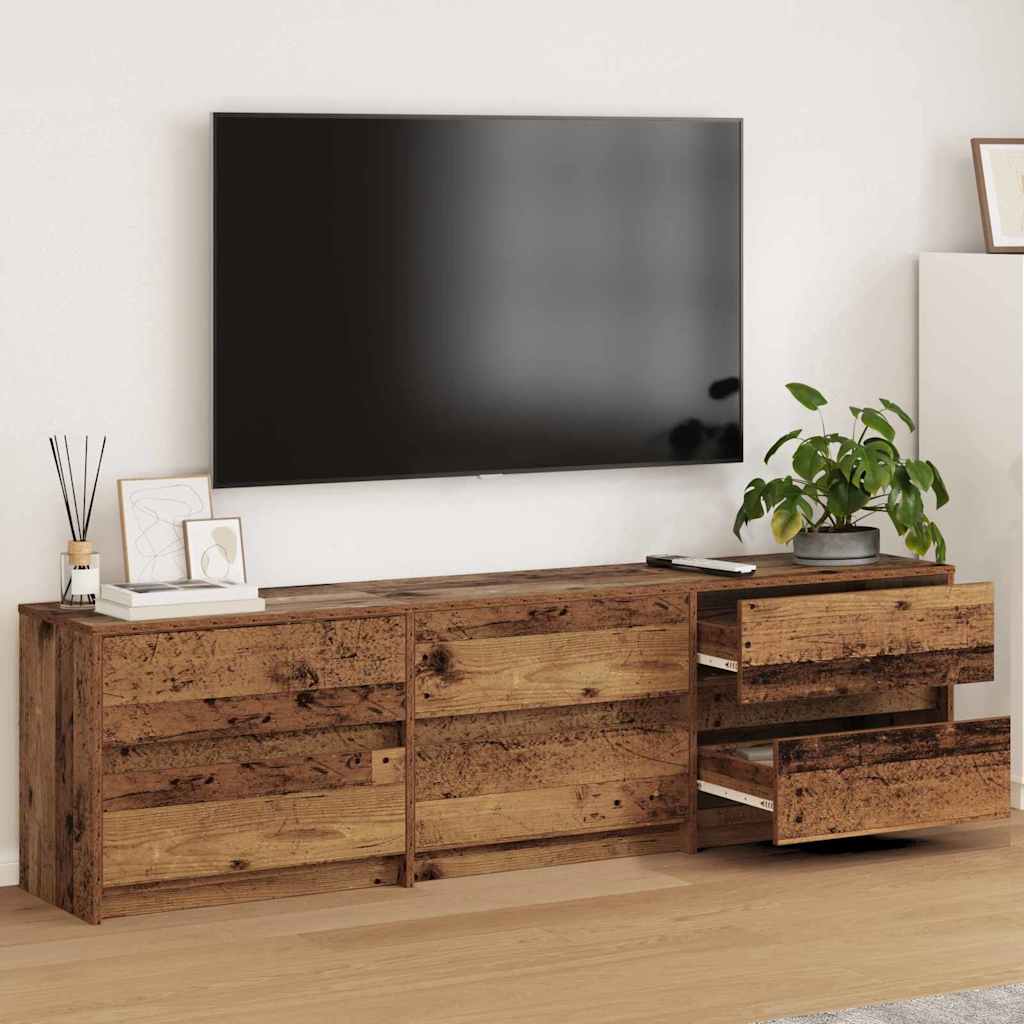 TV Eenheden 2 pcs Oud Hout 180 x 34 x 50 cm Bewerkt hout – afbeelding 1