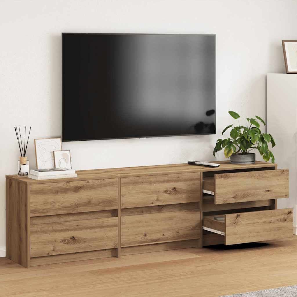 TV Eenheden 2 pcs Artisan Eiken 180 x 34 x 50 cm Bewerkt hout – afbeelding 1