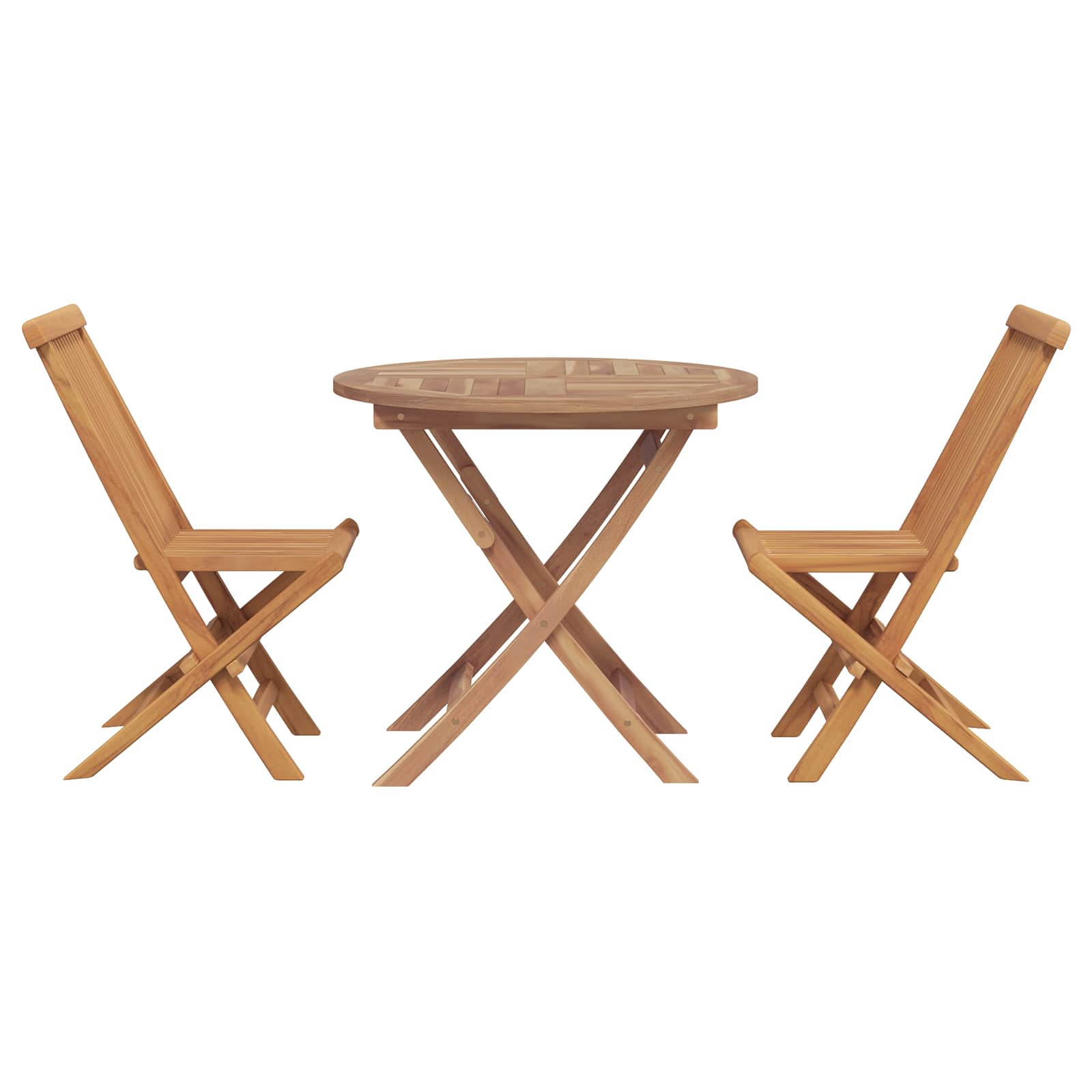 Tuin eettafelset 3 pcs Bruin Massief Acaciahout – afbeelding 1