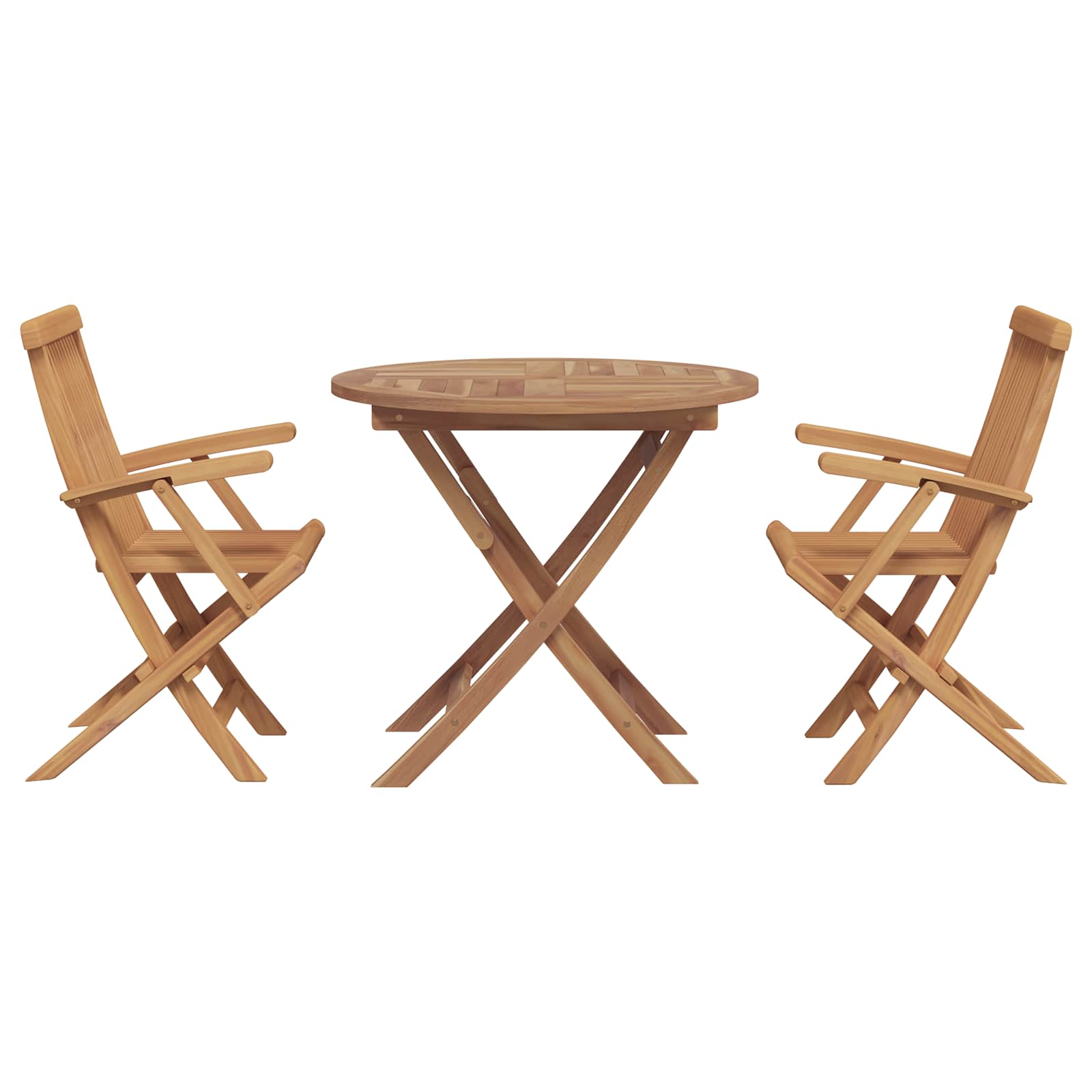 Tuin eettafelset 3 pcs Bruin Massief Acaciahout – afbeelding 1