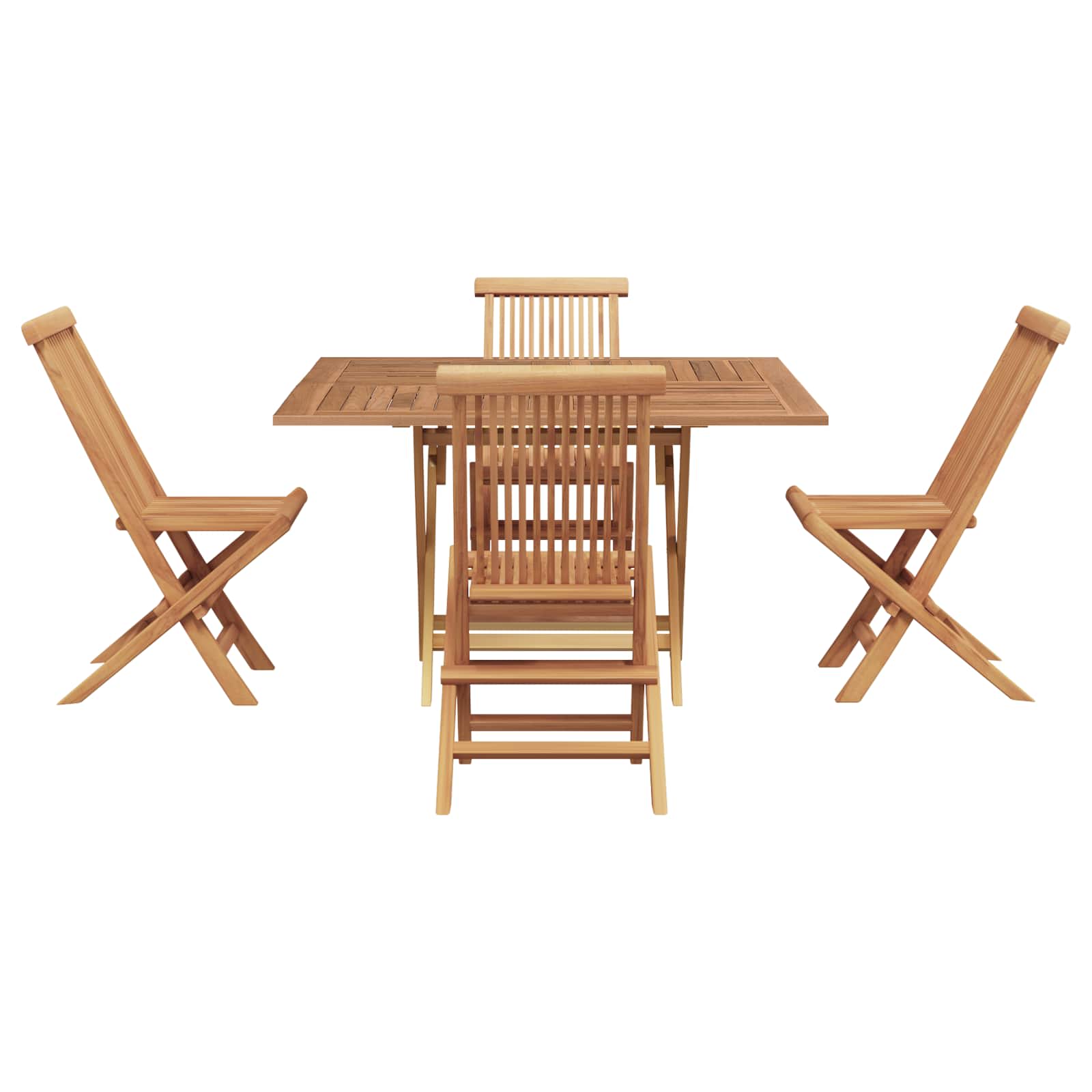 Tuin eettafelset Bruin Massief Teak Hout – afbeelding 1