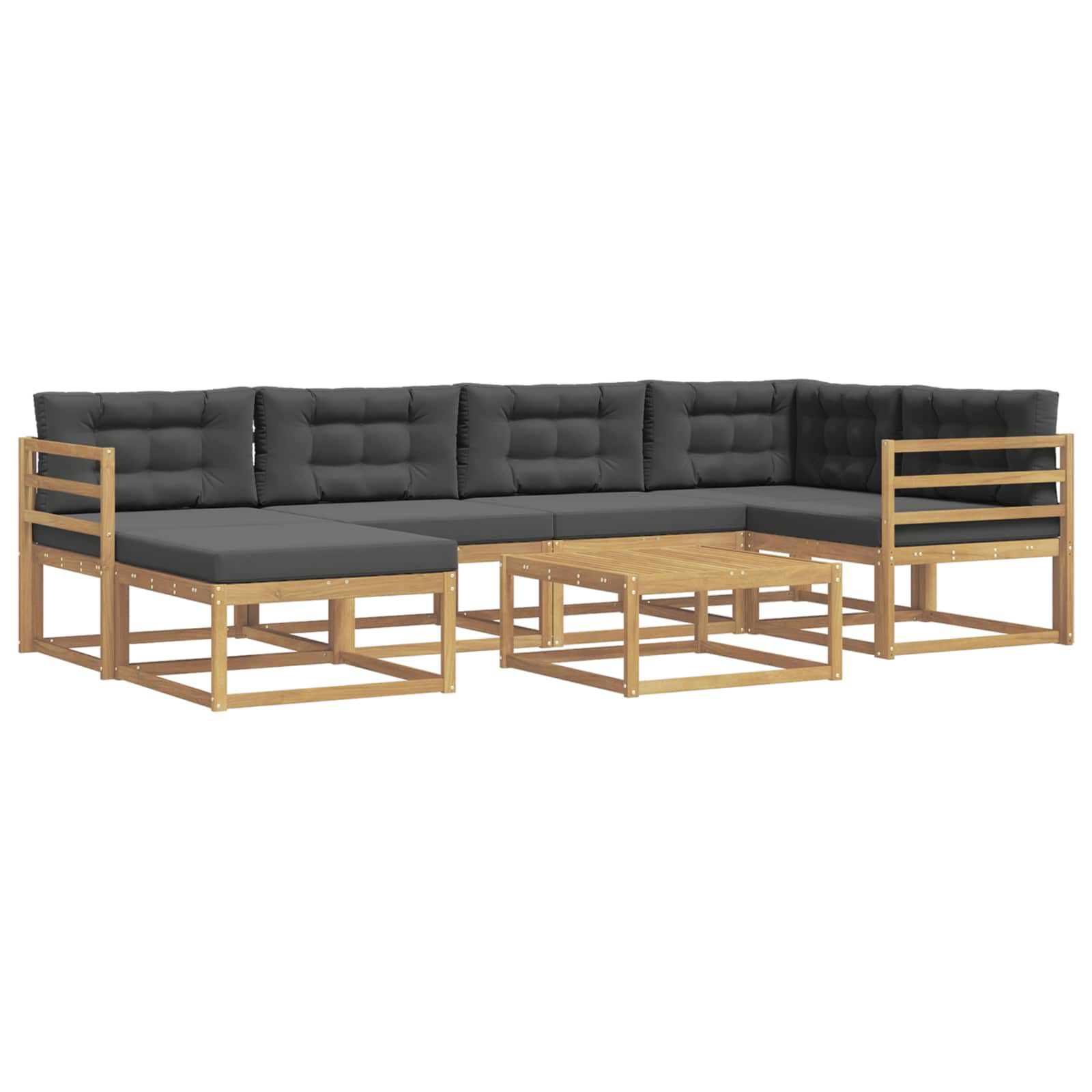 Buiten bankenset 7 pcs Wit en antracietkleurig – afbeelding 2