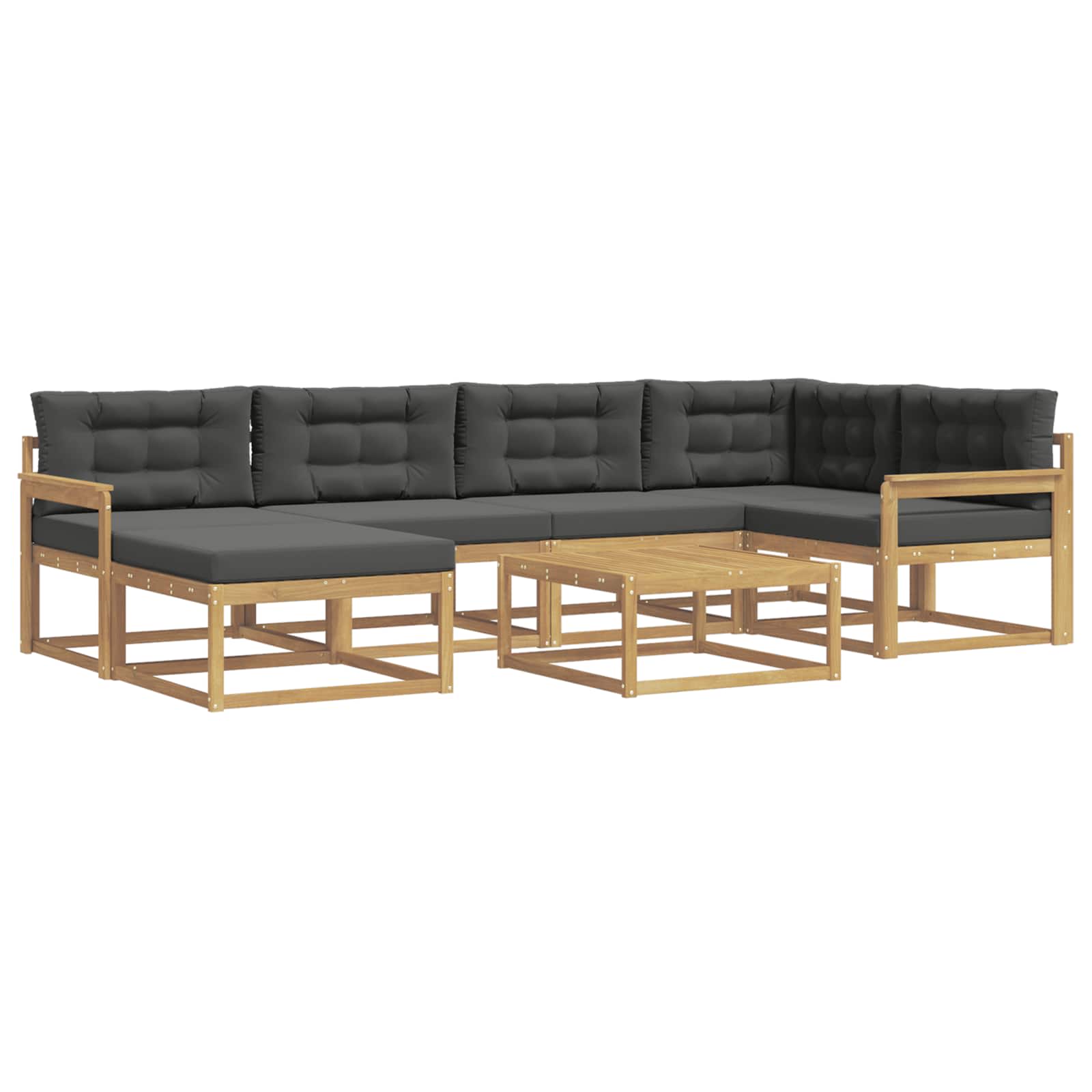 Buiten bankenset 7 pcs Wit en antracietkleurig – afbeelding 2