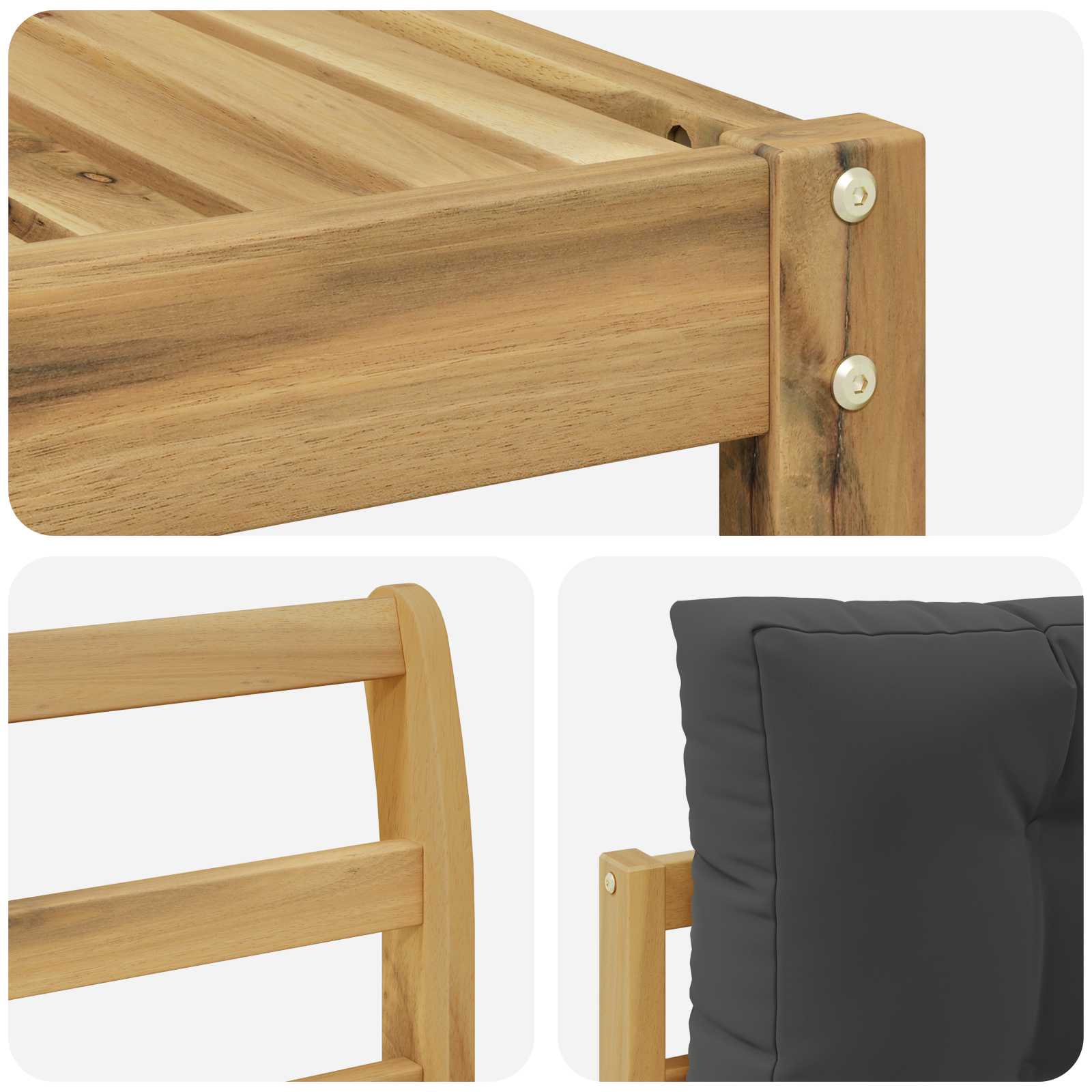 Buiten bankenset 7 pcs Wit en antracietkleurig – afbeelding 7