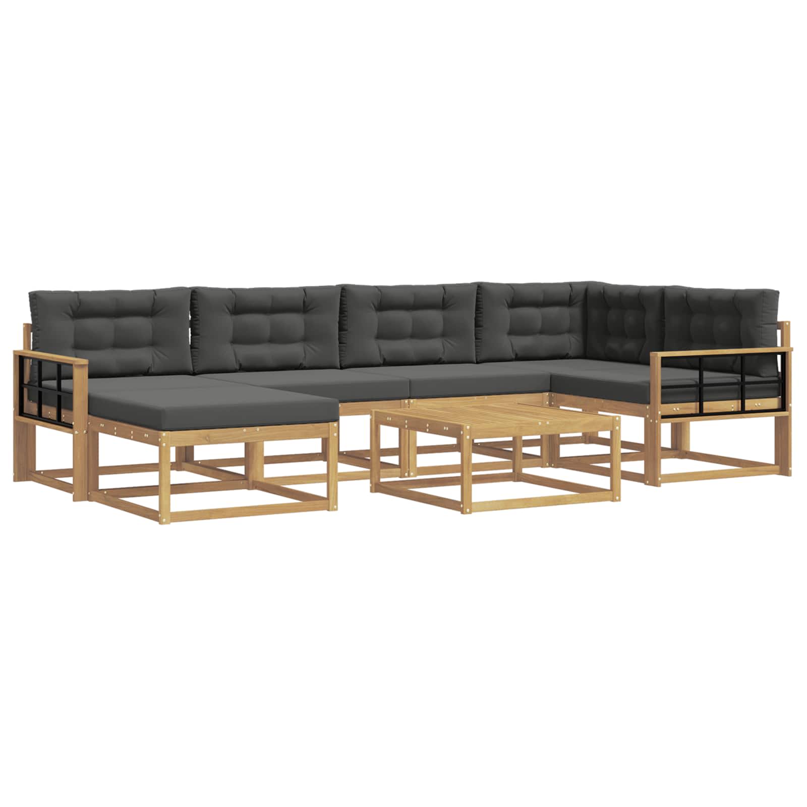 Buiten bankenset 7 pcs Wit en antracietkleurig – afbeelding 2