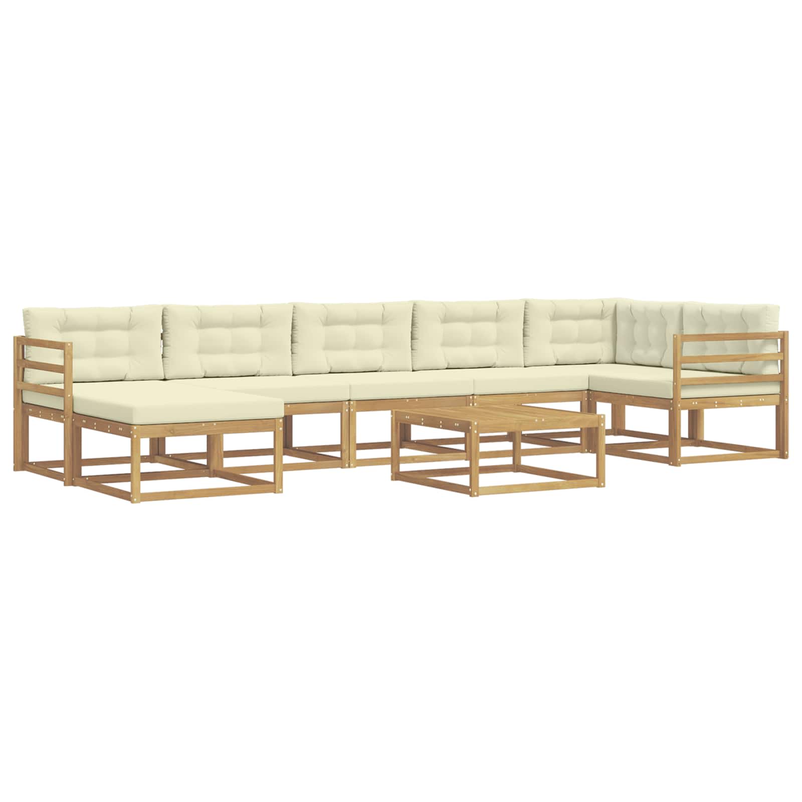 Buiten bankenset 8 pcs Wit en crèmekleurig – afbeelding 2
