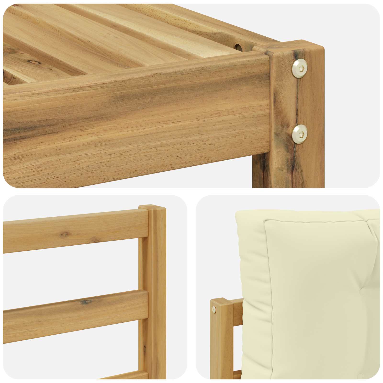 Buiten bankenset 8 pcs Wit en crèmekleurig – afbeelding 7