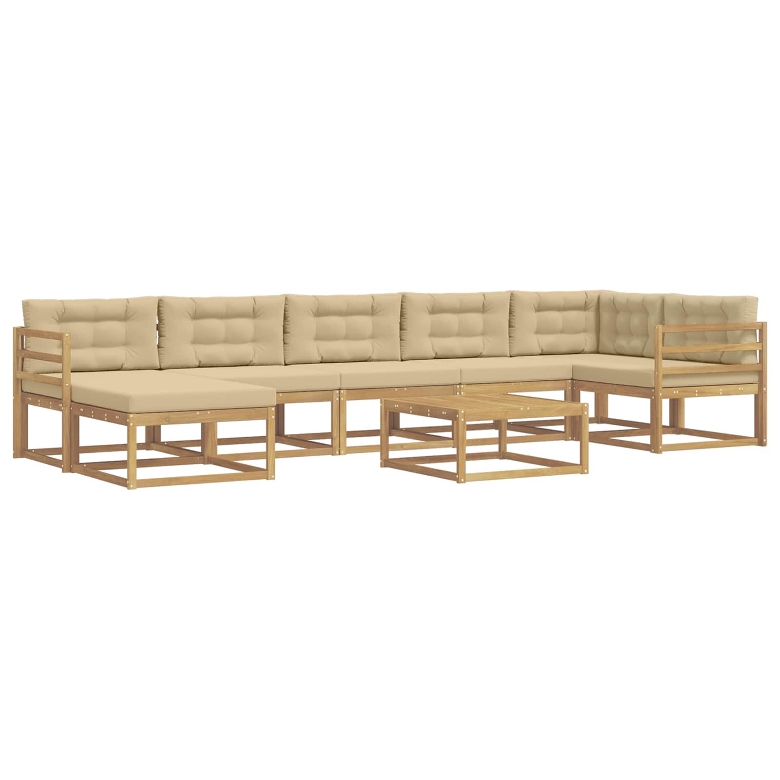 Buiten bankenset 8 pcs Wit en Beige – afbeelding 2