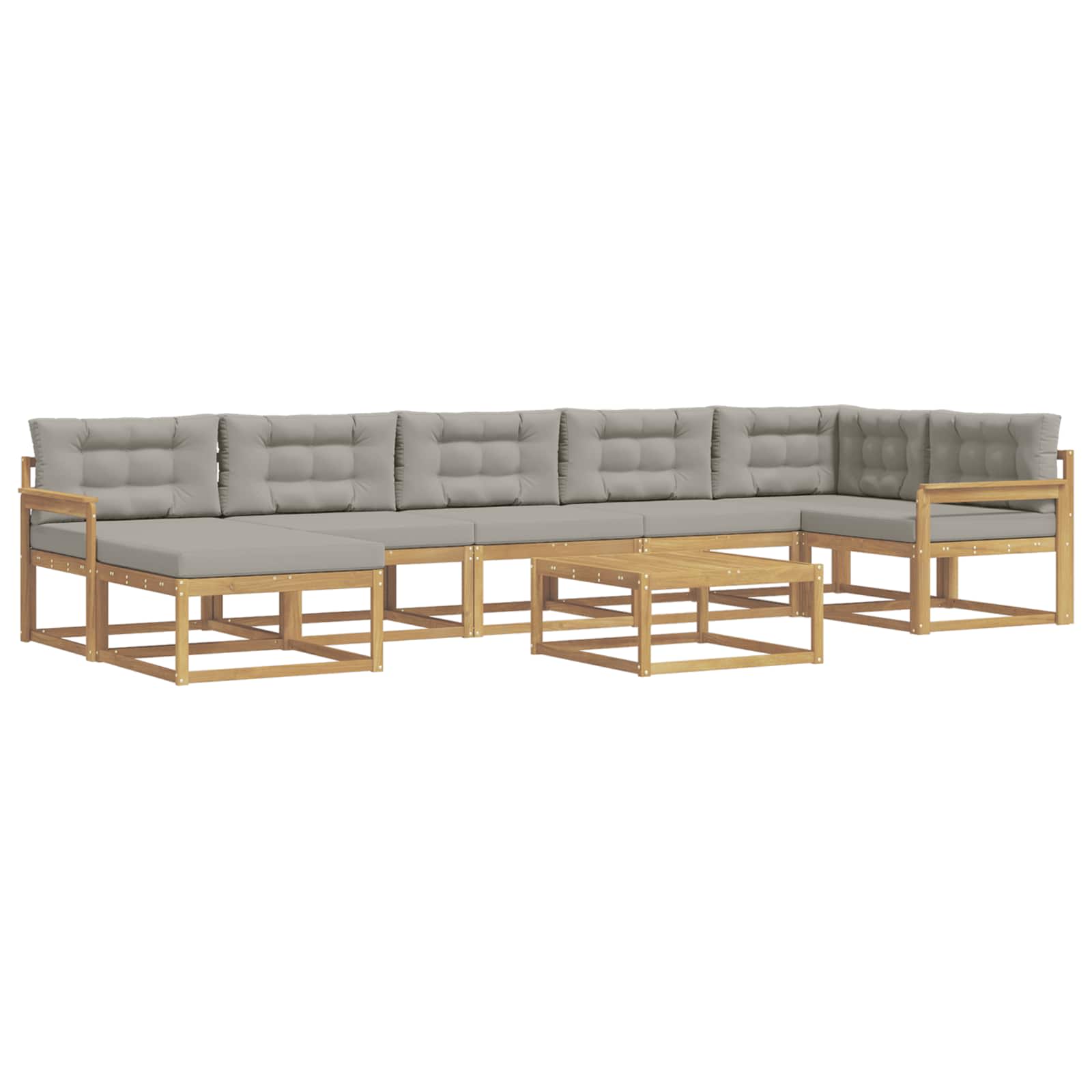 Buiten bankenset 8 pcs Wit en Lichtgrijs – afbeelding 2