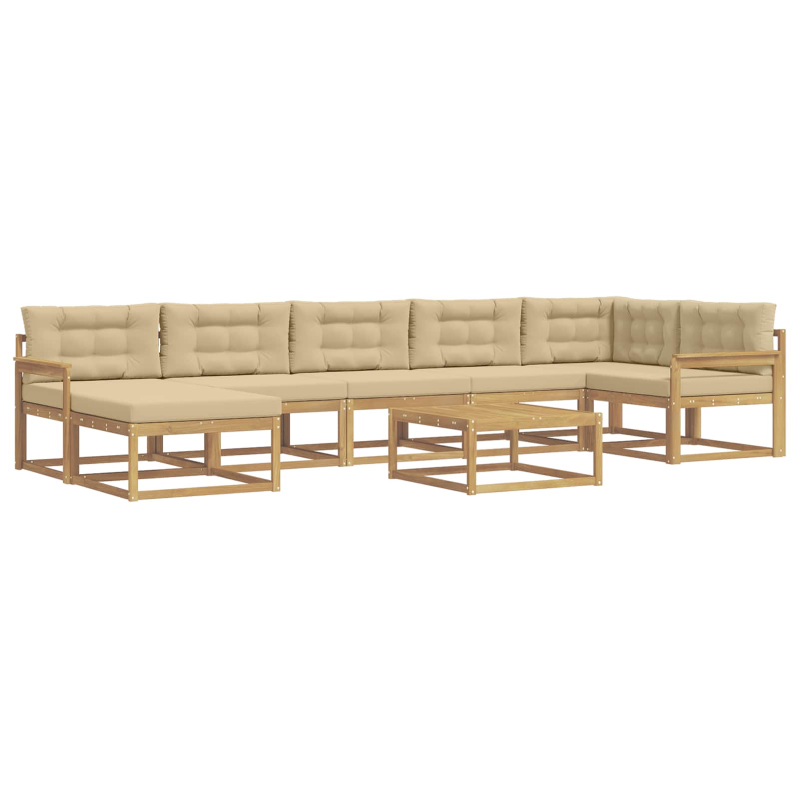 Buiten bankenset 8 pcs Wit en Beige – afbeelding 2