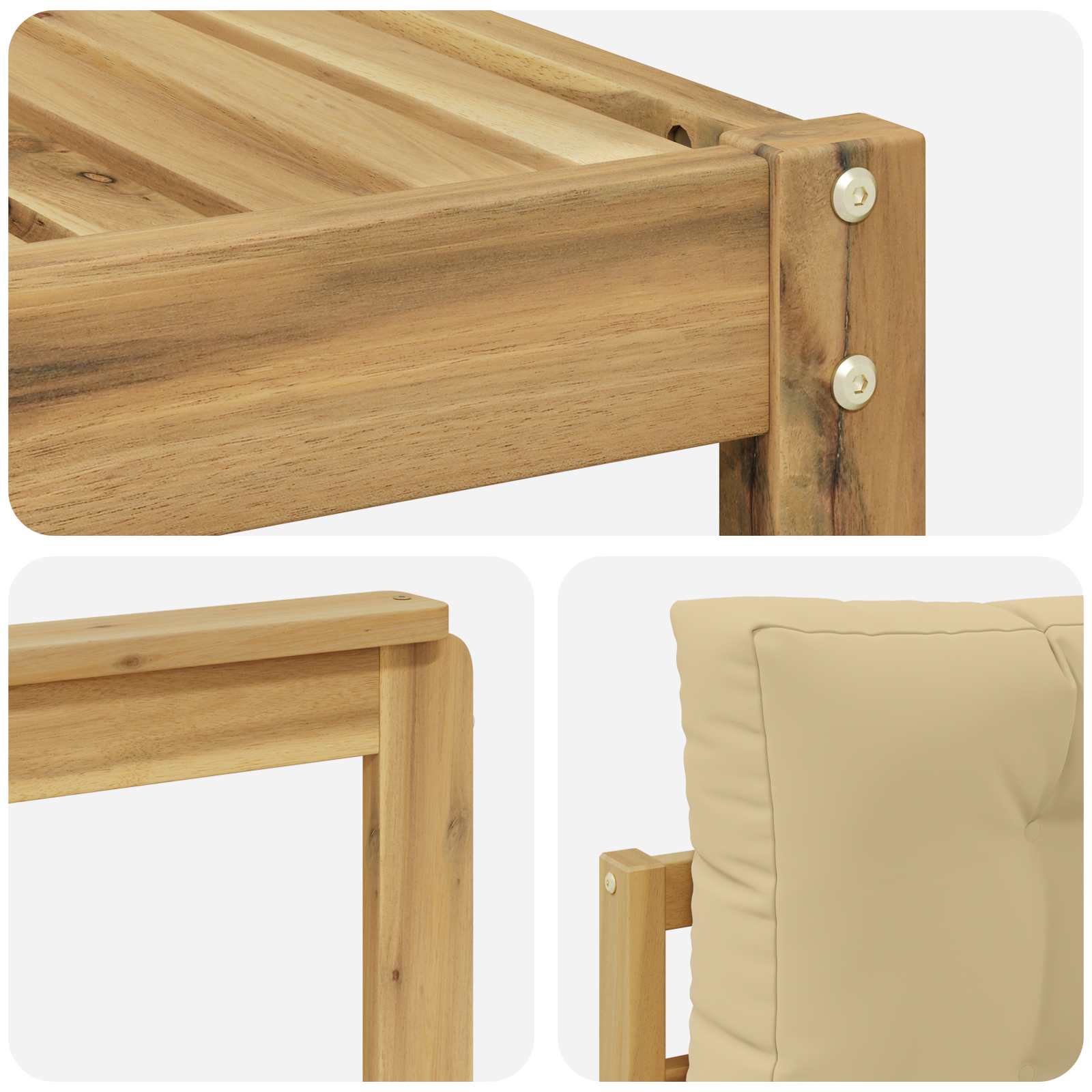 Buiten bankenset 8 pcs Wit en Beige – afbeelding 7