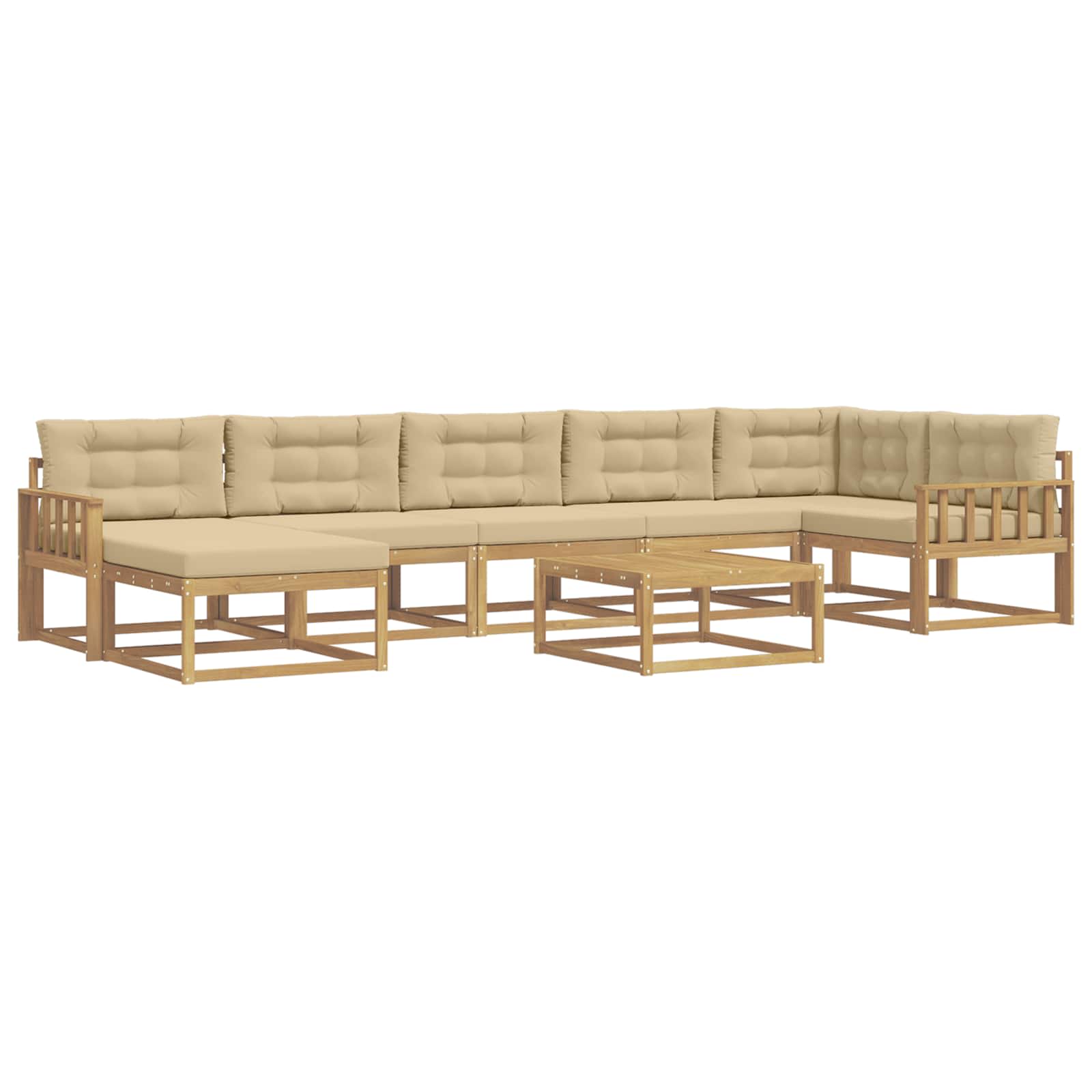 Buiten bankenset 8 pcs Wit en Beige – afbeelding 2