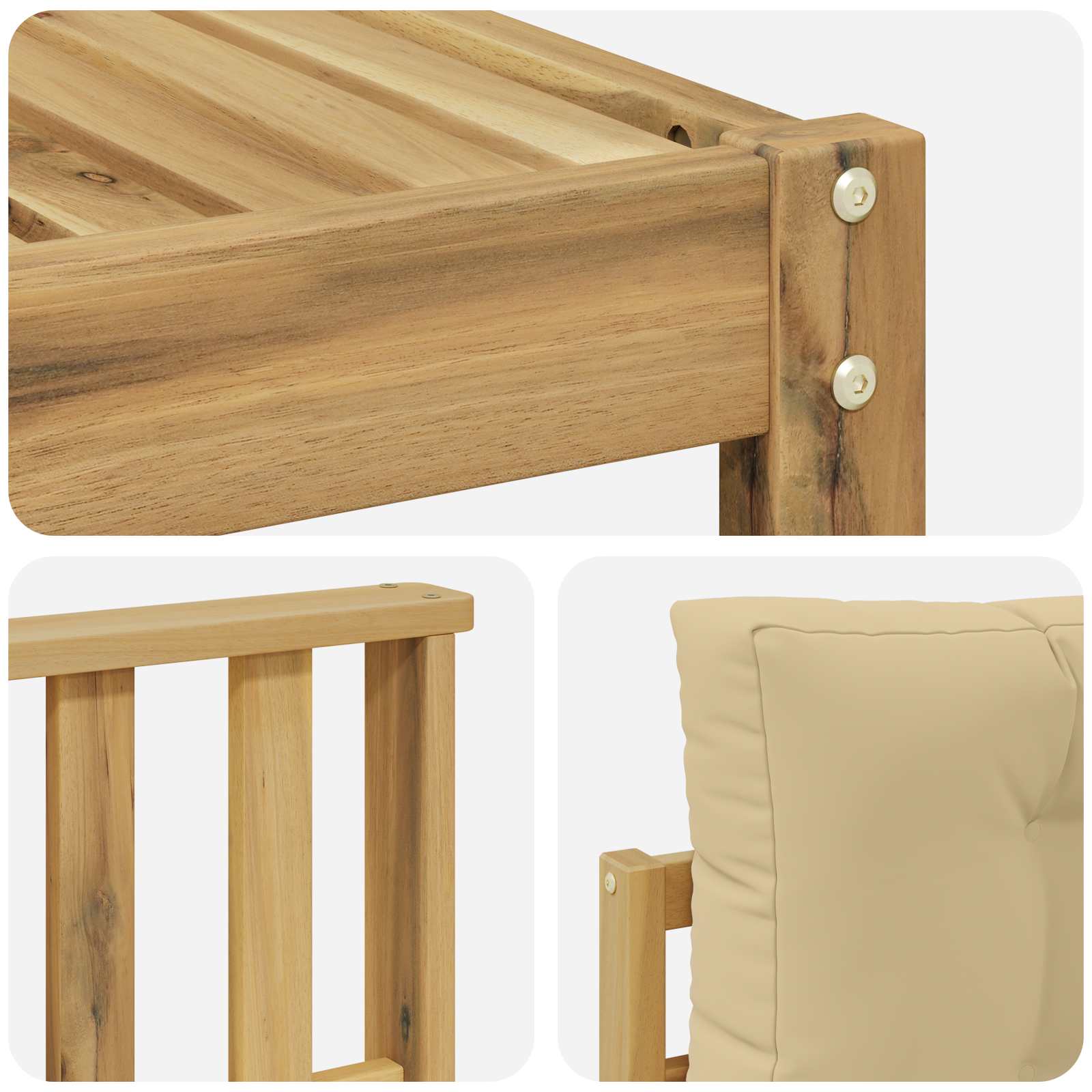 Buiten bankenset 8 pcs Wit en Beige – afbeelding 7