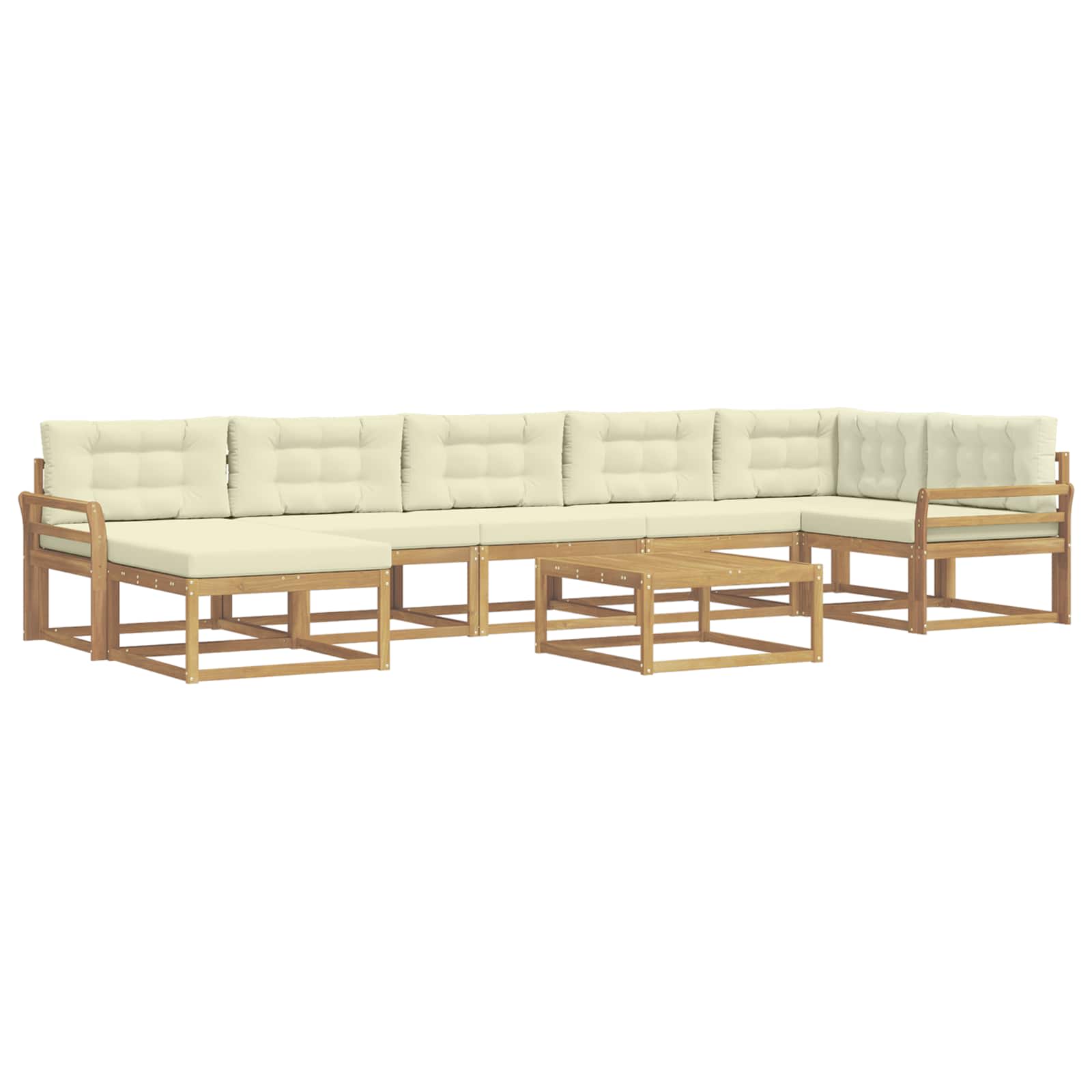 Buiten bankenset 8 pcs Wit en crèmekleurig – afbeelding 2