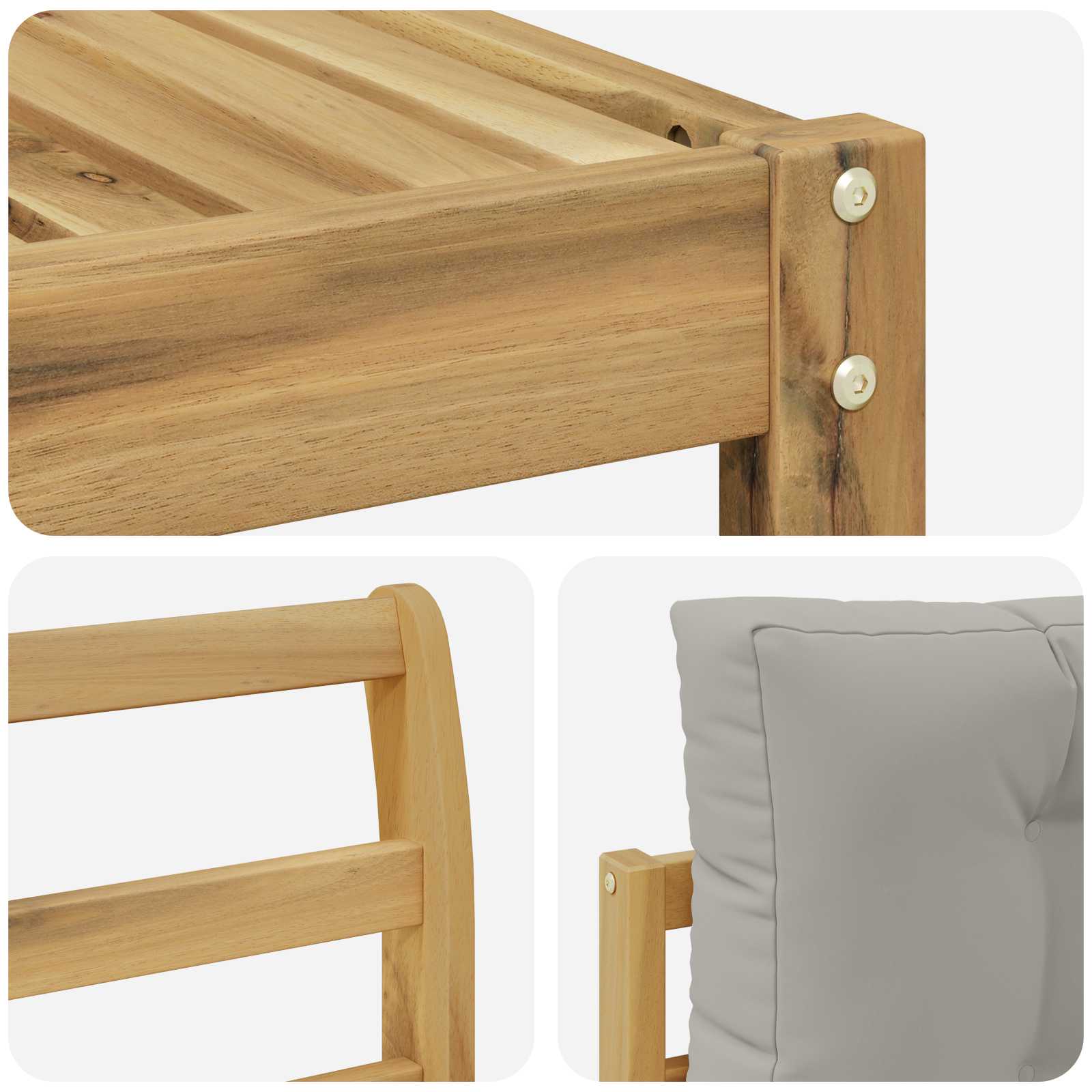 Buiten bankenset 8 pcs Wit en Lichtgrijs – afbeelding 7